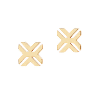 9CT MATRIX STUD EARRINGS
