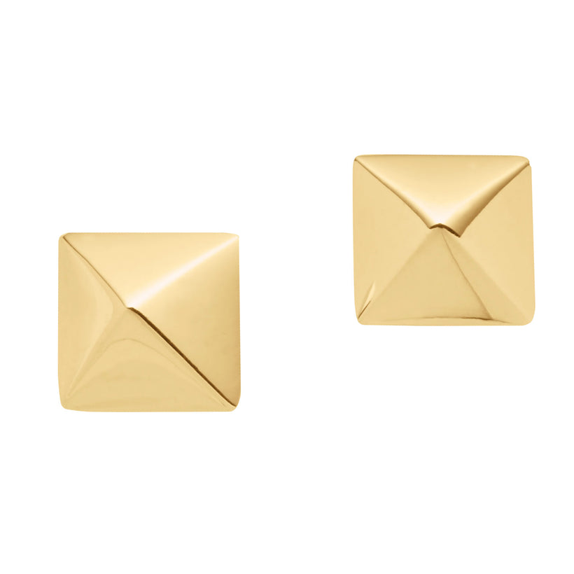 9CT PYRAMIDE STUD EARRINGS