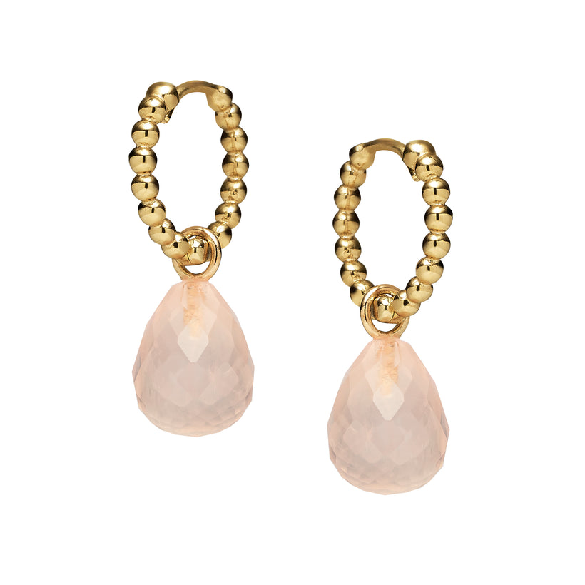 9CT ORIANA ROSE QUARTZ INTERCHANGEABLE DROPS