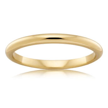 18CT YELLOW GOLD 2.5MM HIGH DOME WEDDER