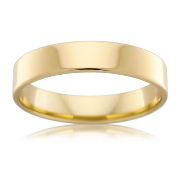 18CT YELLOW GOLD 4.5MM FLAT ROUND WEDDER