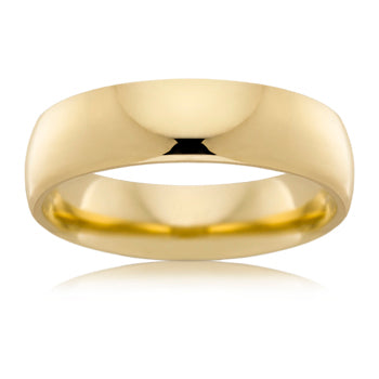 18CT YELLOW GOLD 6MM COMFORT WEDDER