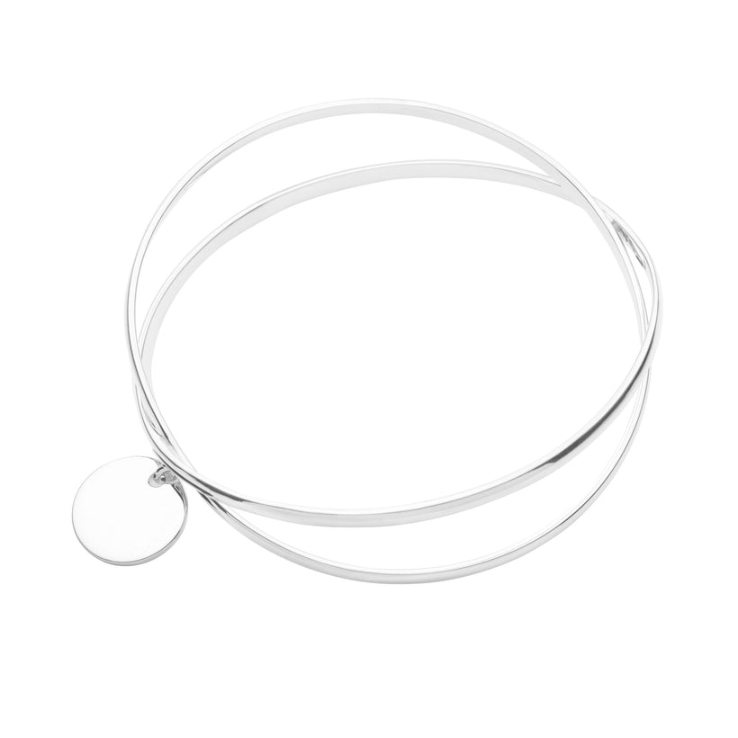 STERLING SILVER CRESCENT BANGLE (WITH TAG)