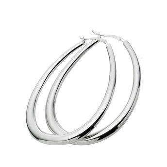 STERLING SILVER TEARDROP HOOP EARRINGS