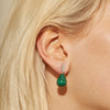 18CT MALACHITE & DIAMOND RAINDROP EARRINGS