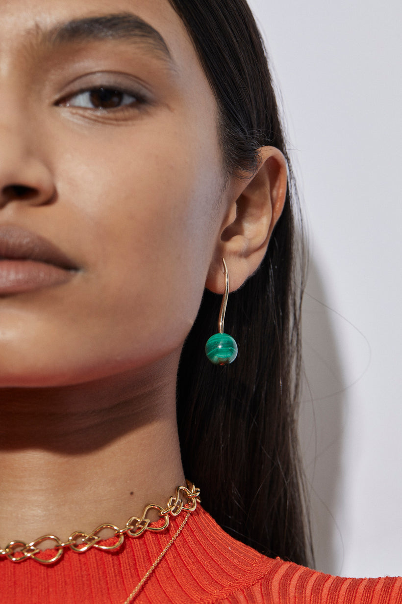 9CT MALACHITE ORNELLA EARRINGS