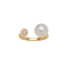 18CT YELLOW GOLD SOUTH SEA PEARL & DIAMOND ALLIRA RING