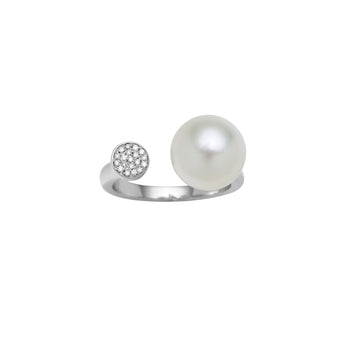 18CT SOUTH SEA PEARL & DIAMOND ALLIRA RING