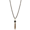 18CT TAHITIAN PEARL & SMOKY QUARTZ MALAGA ENHANCER & NECKLACE