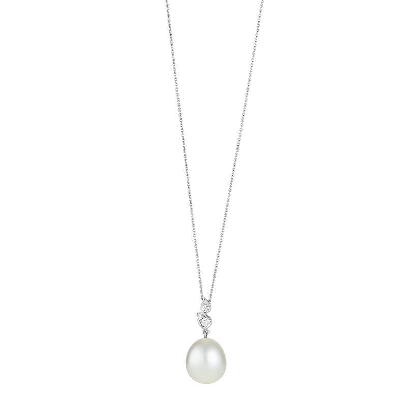 18CT SOUTH SEA PEARL & DIAMOND BARCELONA PENDANT