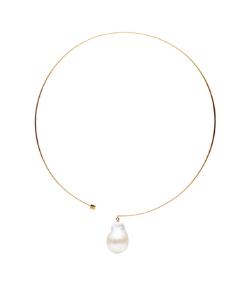18CT YELLOW GOLD BAROQUE SOUTH SEA PEARL MIA NECKLACE