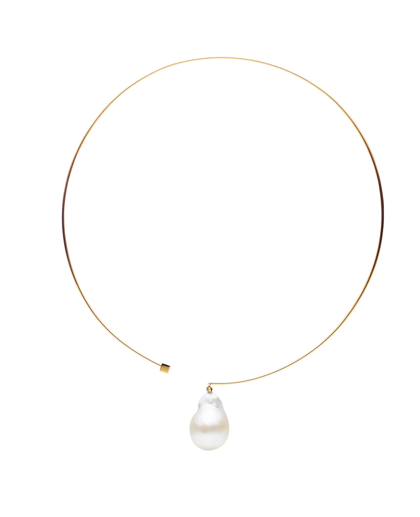 18CT YELLOW GOLD BAROQUE SOUTH SEA PEARL MIA NECKLACE