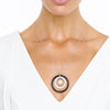 18CT SOUTH SEA PEARL, ONYX & MOTHER OF PEARL PERISSA PENDANT