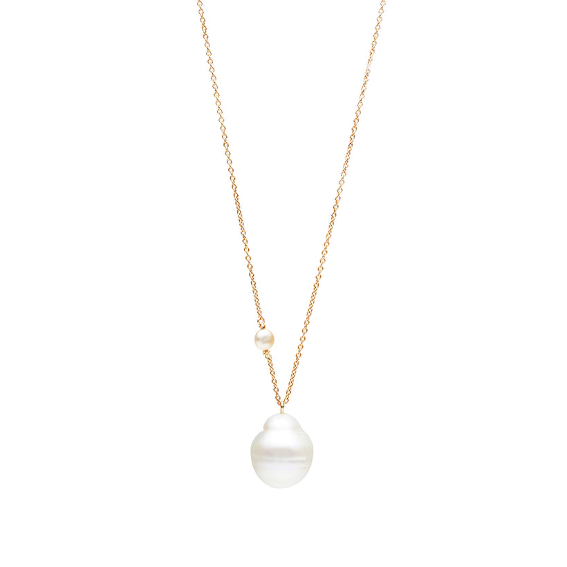 18CT YELLOW GOLD BAROQUE SOUTH SEA PEARL PENDANT
