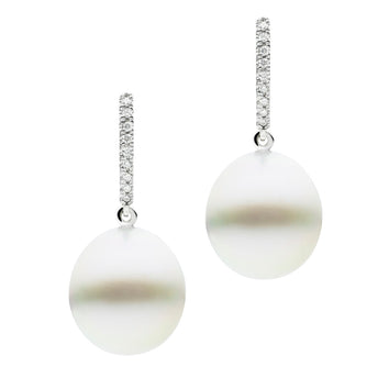 18CT SOUTH SEA PEARL & DIAMOND BIANCA EARRINGS