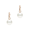 18CT ROSE GOLD SOUTH SEA PEARL & DIAMOND ORBIT EARRINGS