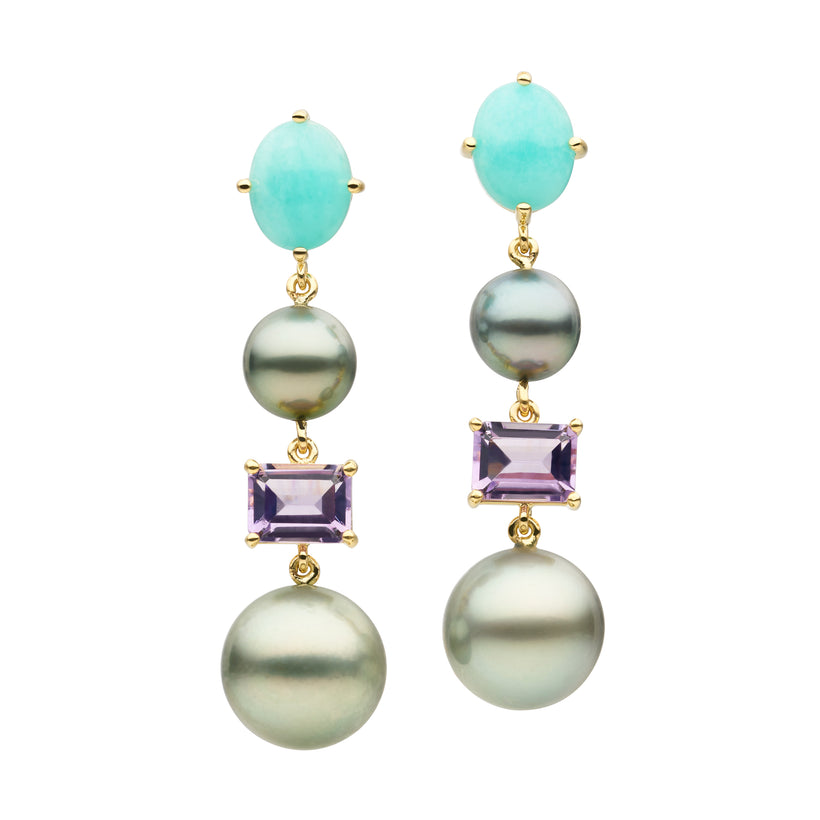 18CT TAHITIAN PEARL ELBA EARRINGS