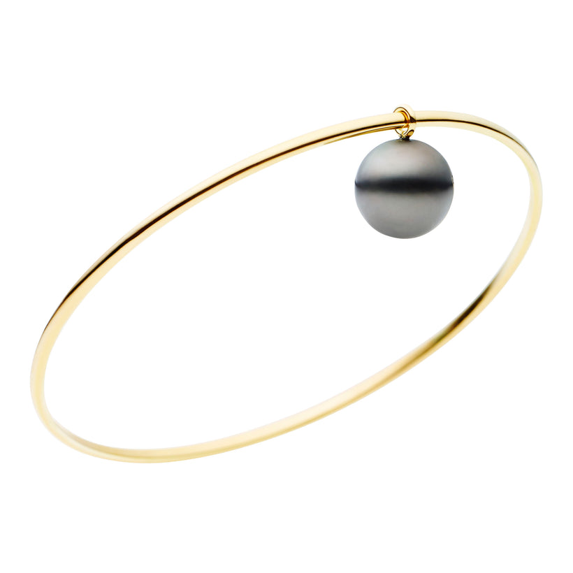 9CT TAHITIAN PEARL CHARM BANGLE