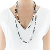 STERLING SILVER ONYX & PEARL BELLA FLAPPER