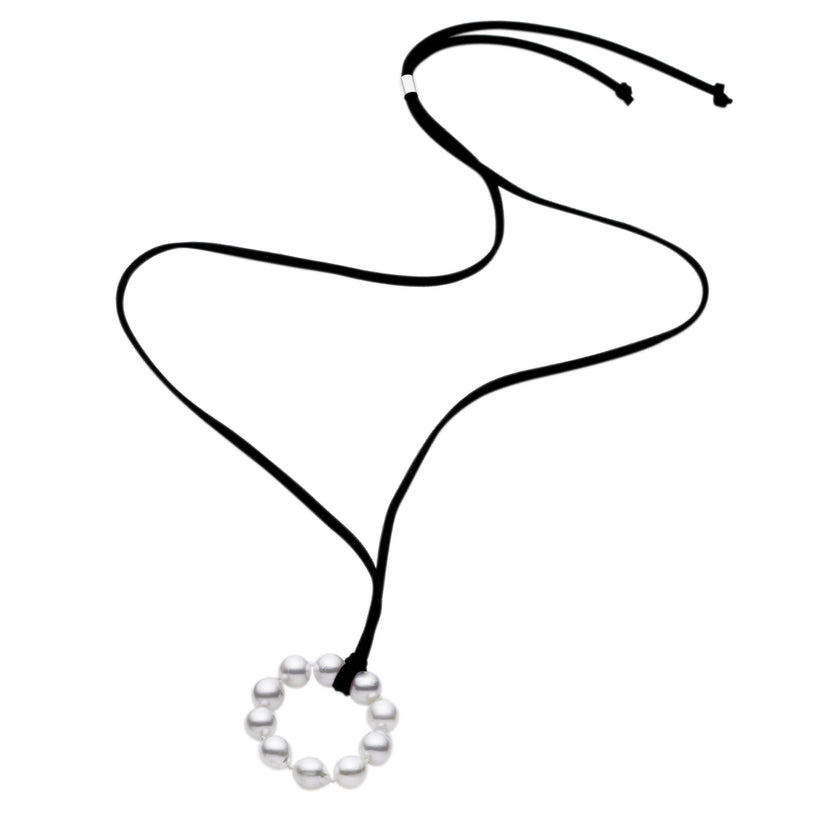STERLING SILVER FRESHWATER PEARL CIRCLE PENDANT