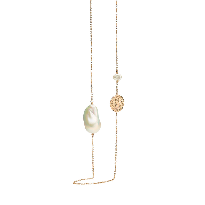 9CT BAROQUE PEARL MEDICI NECKLACE