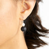 STERLING SILVER BELLA PEARL & ONYX EARRINGS