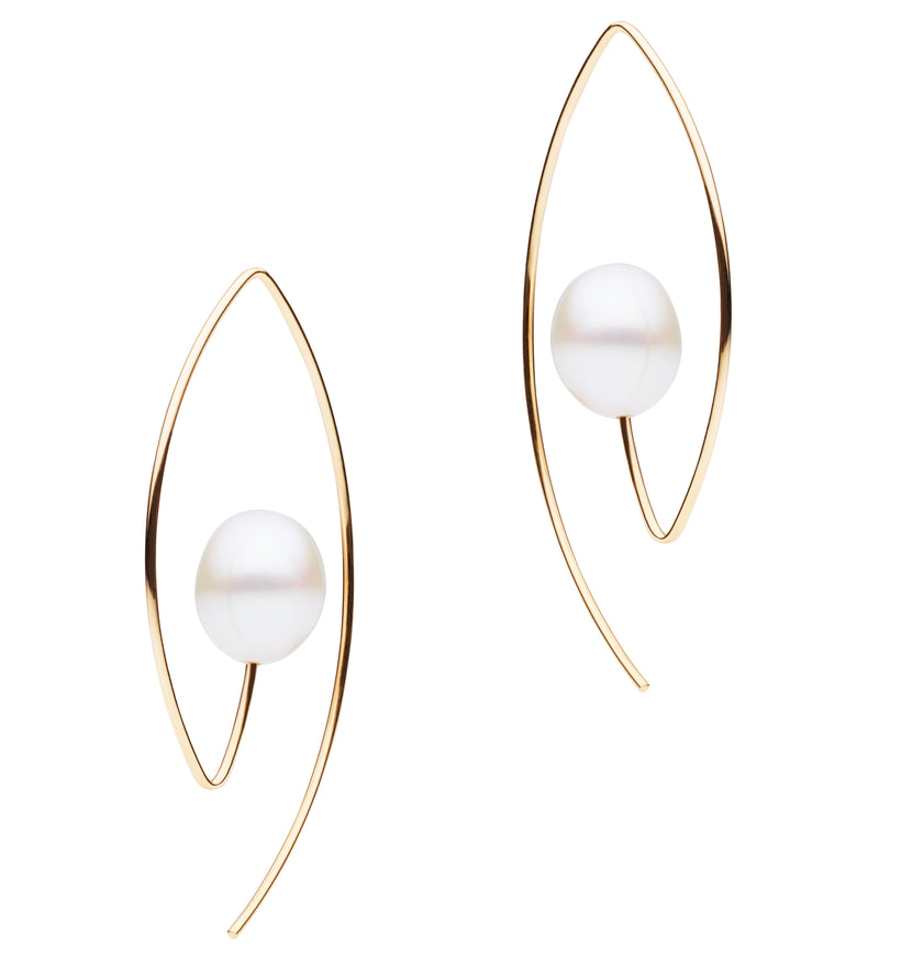 9CT GOLD & PEARL GATTACA EARRINGS