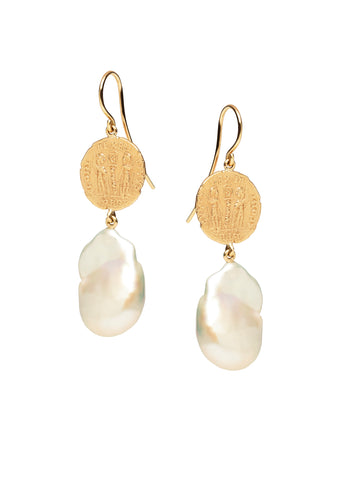 9CT BAROQUE PEARL MEDICI EARRINGS