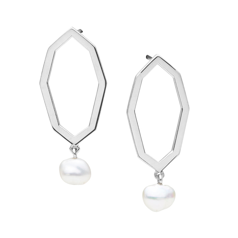 STERLING SILVER PEARL BRINDABELLA EARRINGS