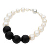 STERLING SILVER PEARL & ONYX BELLA BRACELET