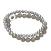 STERLING SILVER, PEARL & GREY AGATE BRACELET