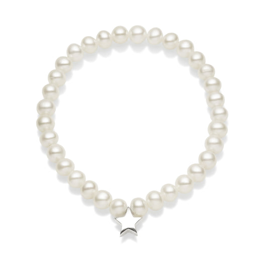 STG SILVER PEARL STAR BABY BRACELET Jan Logan Fine Jewellery
