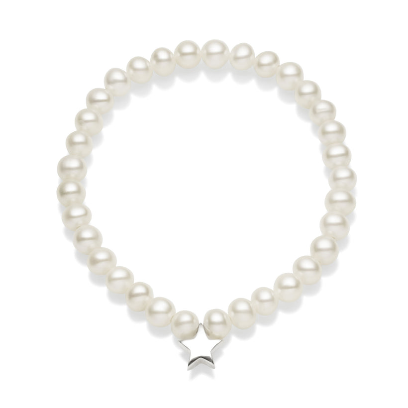 Sterling Silver White Pearl Bracelet for Girls – Baby Crystals