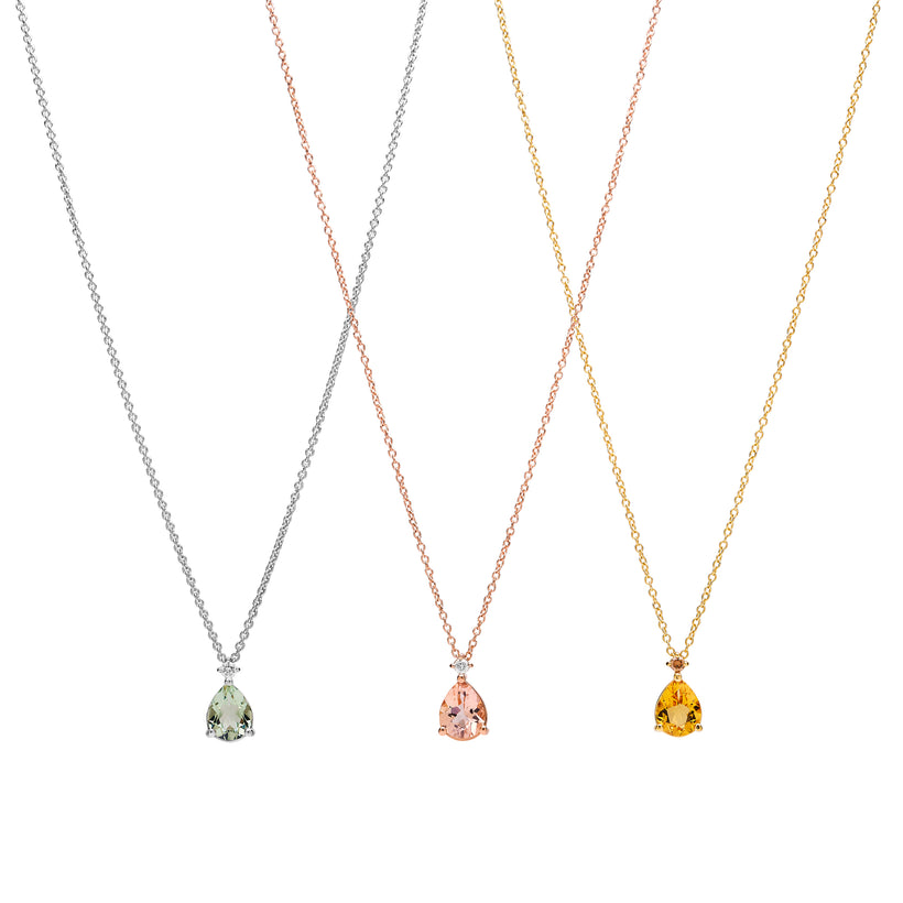 18CT ROSE GOLD PINK MORGANITE & DIAMOND BONNARD PENDANT