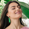 18CT GREEN TURQUOISE, GREEN AMETHYST & PERIDOT SAMOS EARRINGS (LIMITED EDITION)