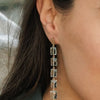 9CT NIELSEN GREEN AMETHYST DROP STUD EARRINGS