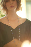 STERLING SILVER LAPIS, PEARL & GREEN AMETHYST BRIBIE FLAPPER
