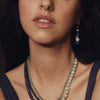 9CT SOUTH SEA PEARL, JADE & TANZANITE ELTON NECKLACE