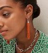 STERLING SILVER CORNELIAN GATSBY EARRINGS