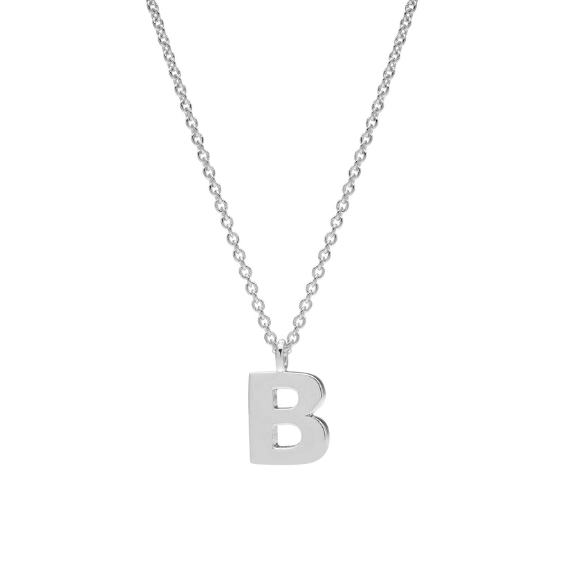 STERLING SILVER 'B' AMATE PENDANT