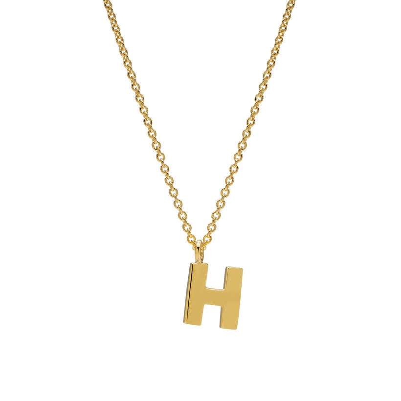 9CT 'H' AMATE PENDANT