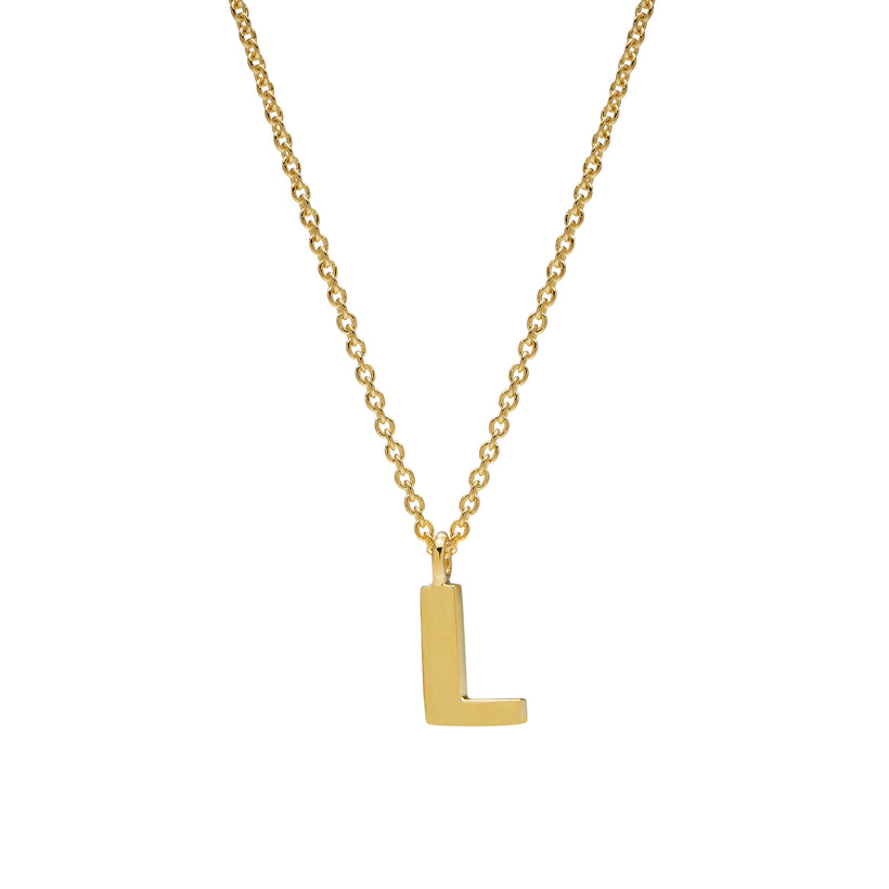 9CT 'L' AMATE PENDANT