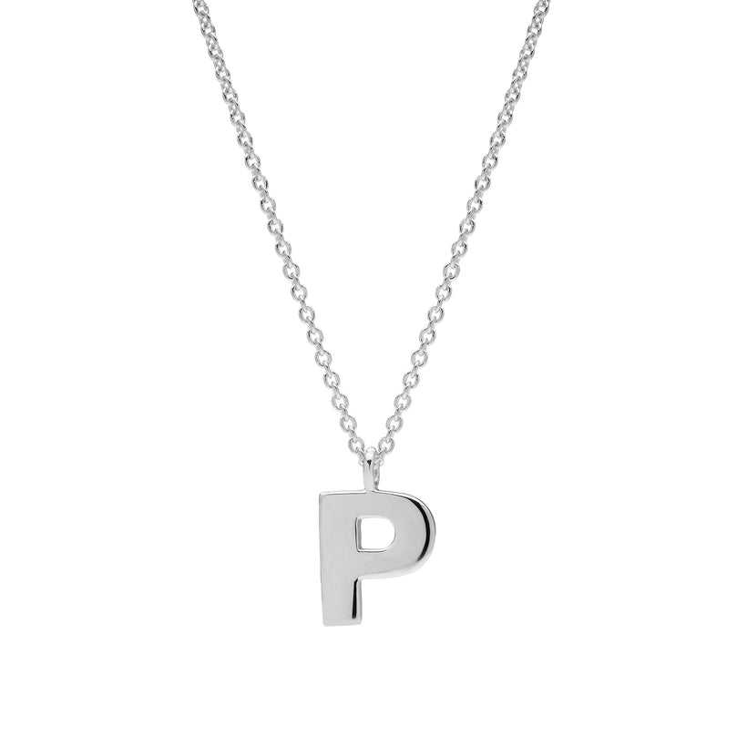 STERLING SILVER 'P' AMATE PENDANT