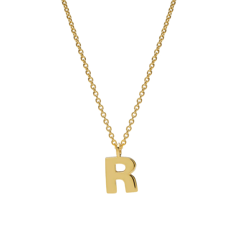 9CT 'R' AMATE PENDANT