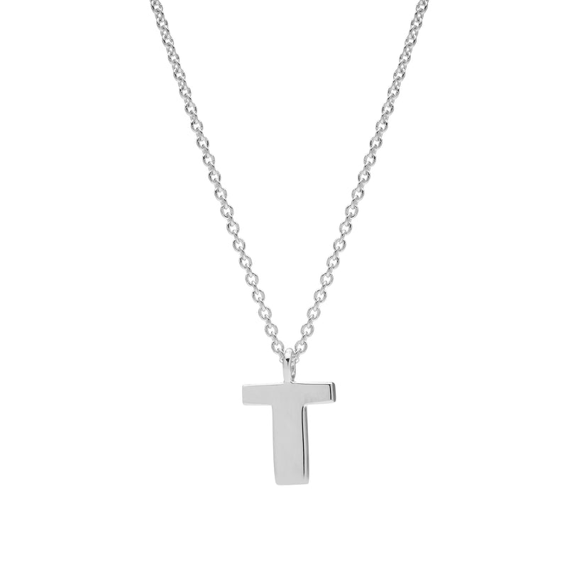 STERLING SILVER 'T' AMATE PENDANT