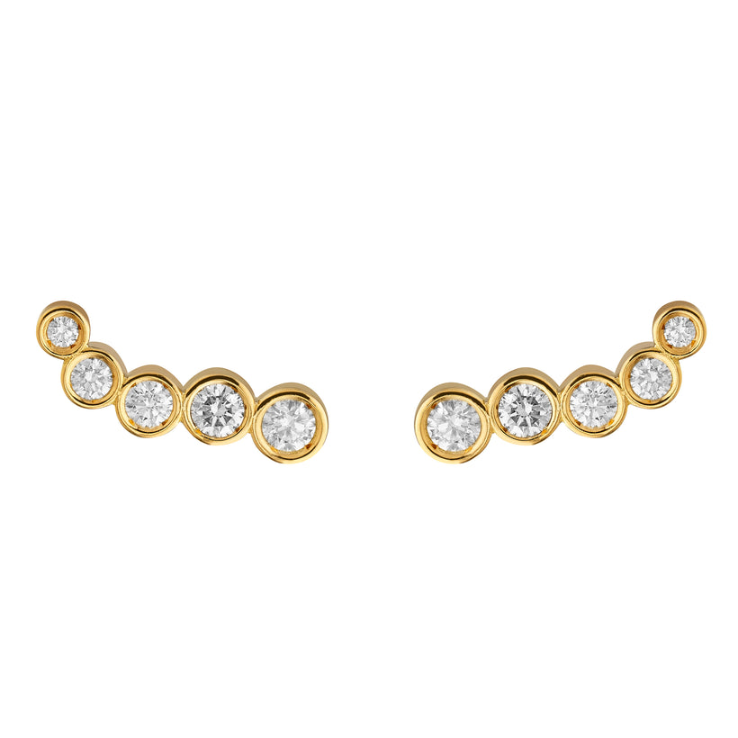 18CT YELLOW GOLD DIAMOND SIGOURNEY EARRINGS