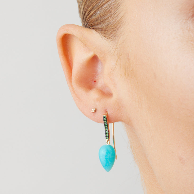 9CT AMAZONITE & TSAVORITE ROTONDE EARRINGS