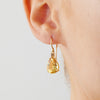18CT YELLOW GOLD HONEY QUARTZ & CHAMPAGNE DIAMOND BONNARD EARRINGS