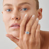18CT AQUAMARINE & DIAMOND KAARINA RING