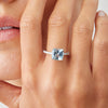 18CT AQUAMARINE & DIAMOND KAARINA RING